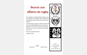 Bourse aux Affaires de Rugby 6 & 10 Octobre 2018